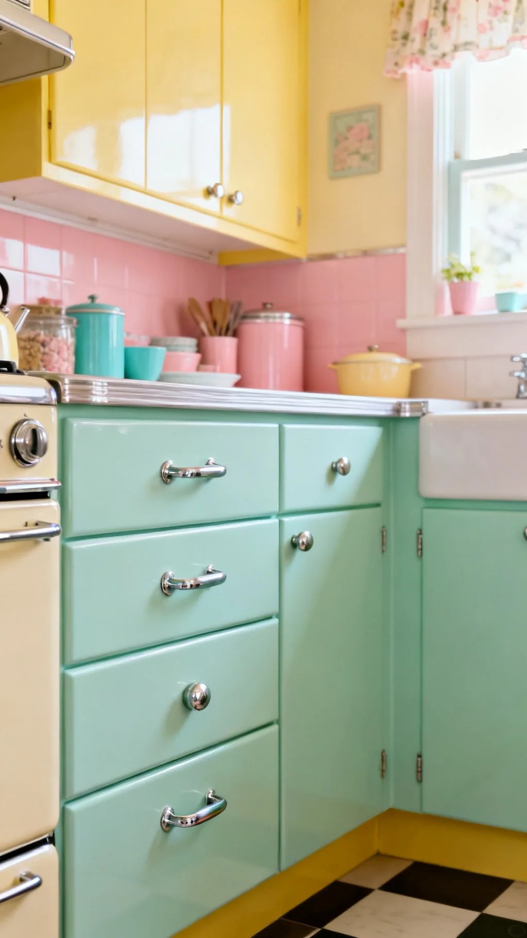 Vintage-Style Range with Colorful Enamel Finish