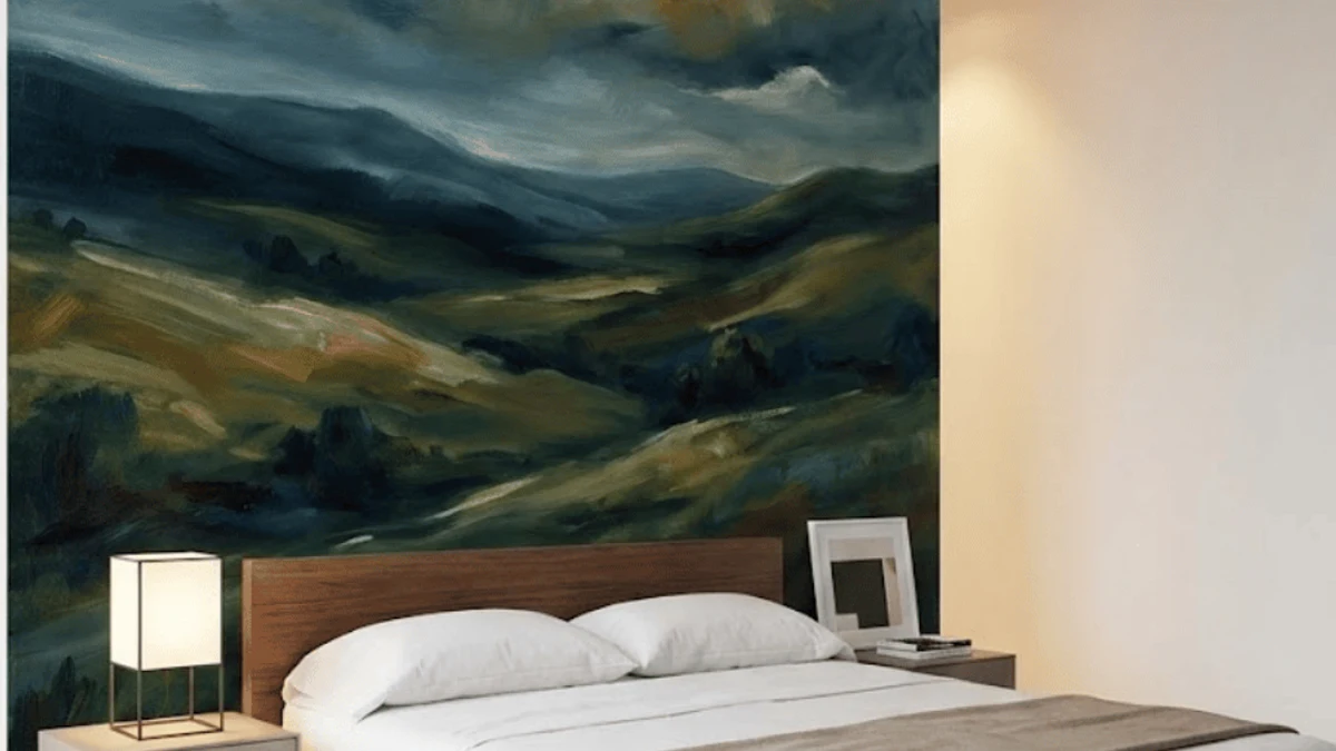 A bold color-block wallpaper for a modern statement