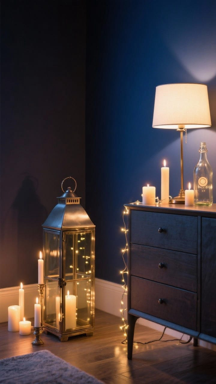 Candlelit Ambiance with Varied Candle Heights
