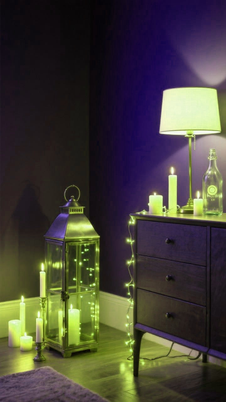 Canopy Bed with Sheer Dark Drapery