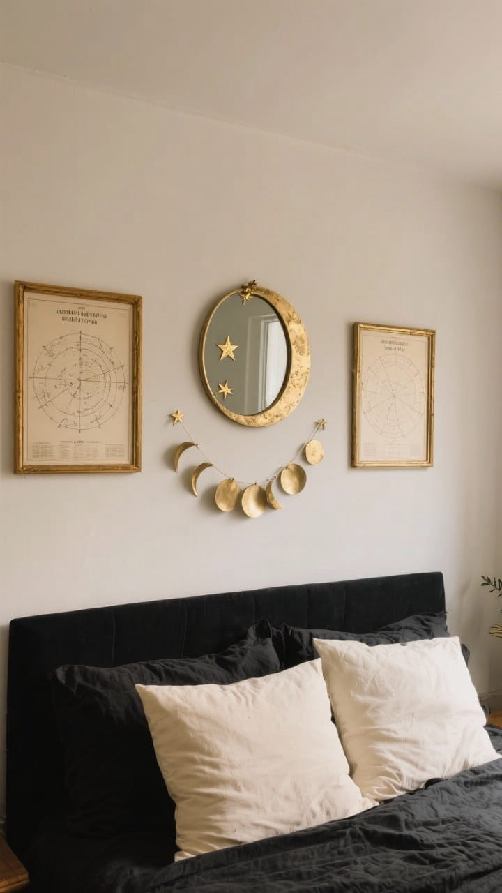 Dark, Flowing Curtains in Bedroom