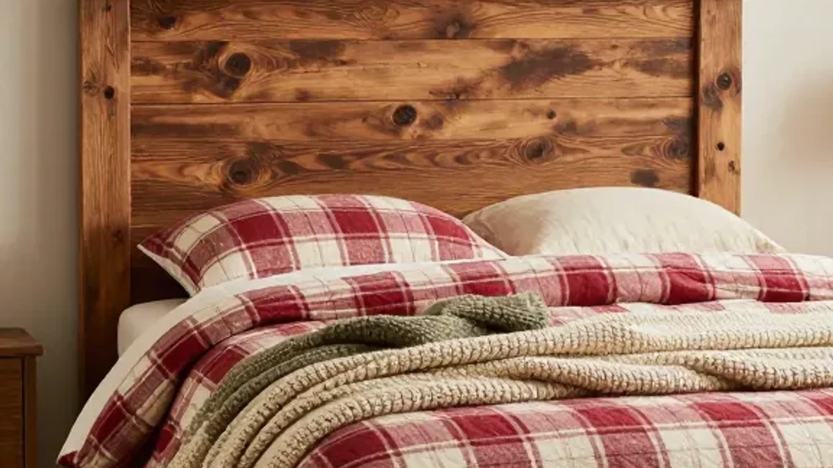 A reclaimed wood bed frame for rustic, storied character