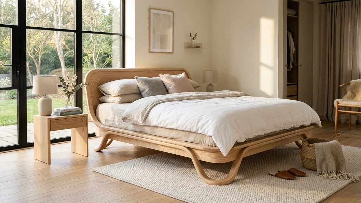 A bentwood curved frame for a soft, sculptural silhouette