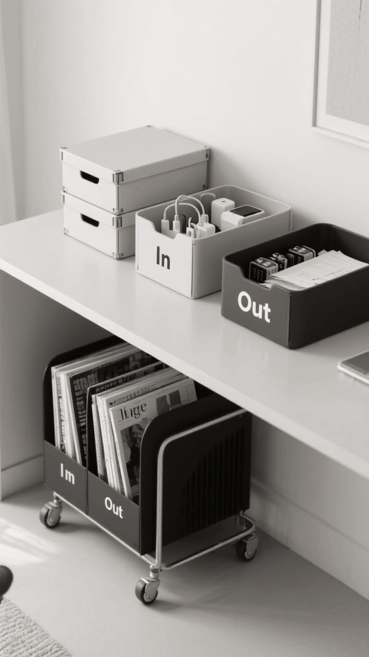 Desk Shoes Stored Under Desk