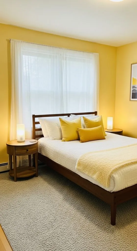 A Single Yellow Statement Chair Against a Neutral Room