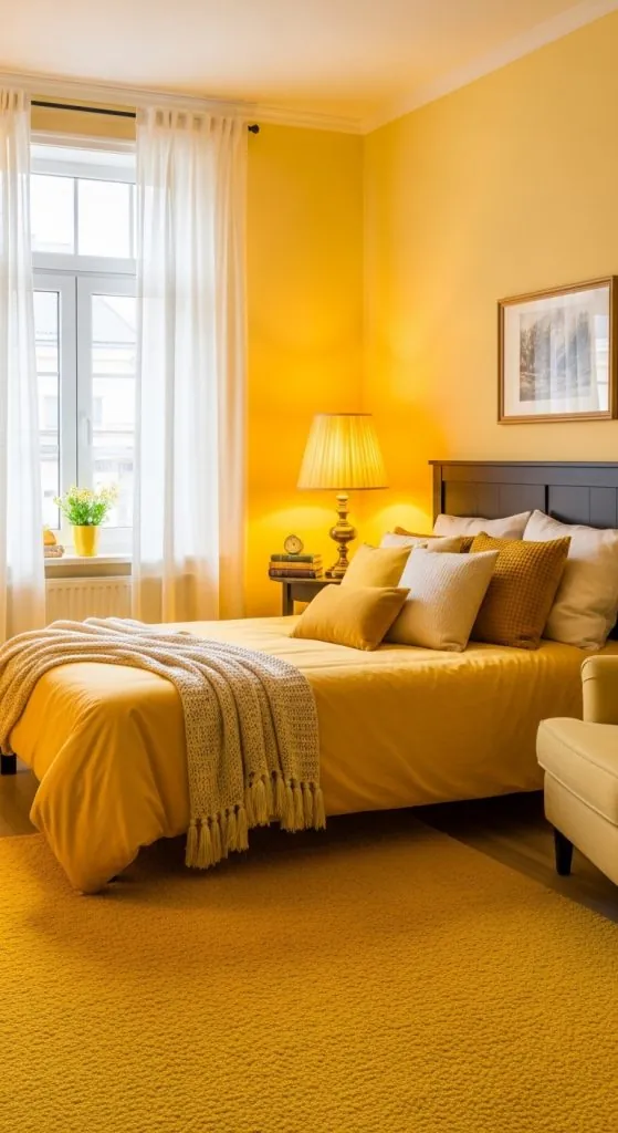 Pale, Muted Yellow Bedding for a Soft, Livable Look
