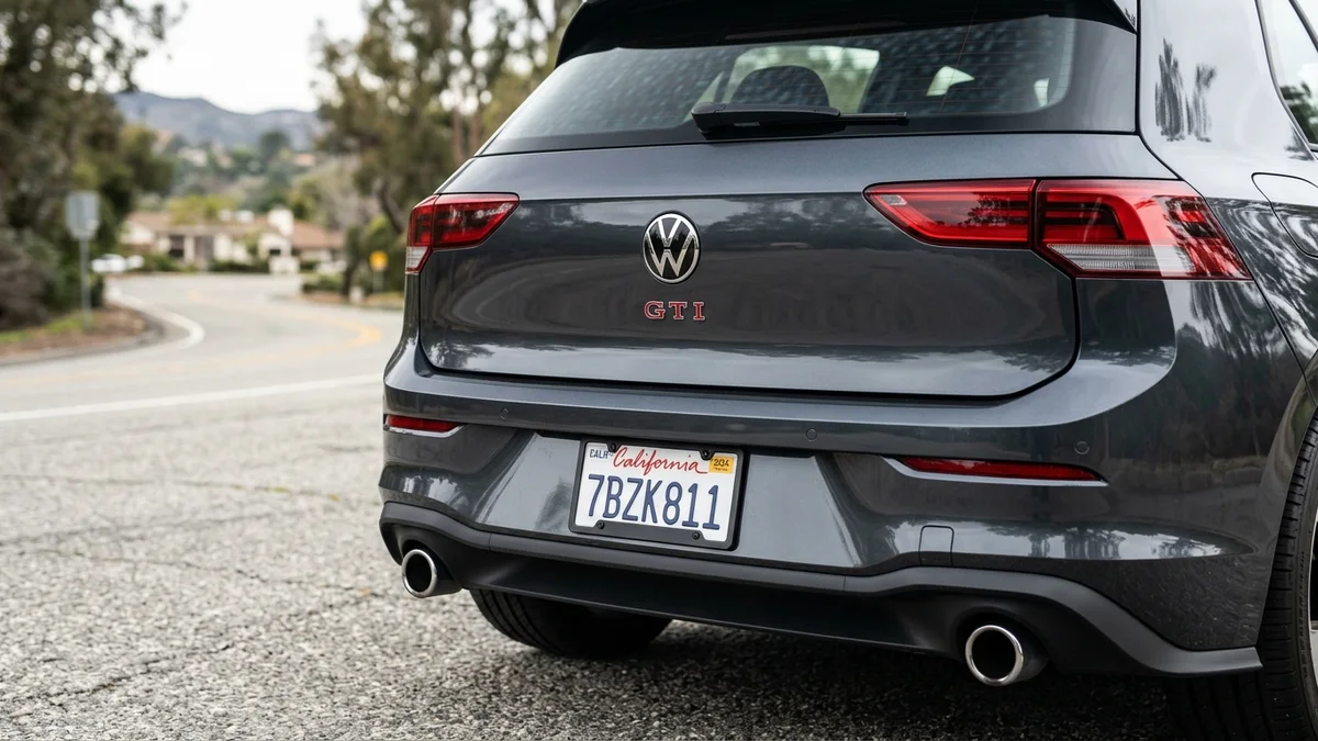 minimal black license plate frame on rear of car