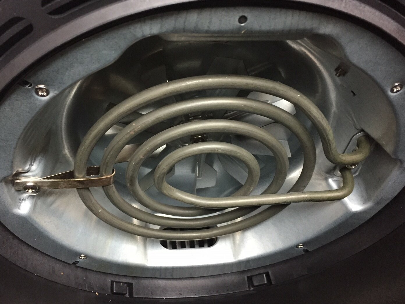 Air fryer internal heating coil and convection chamber