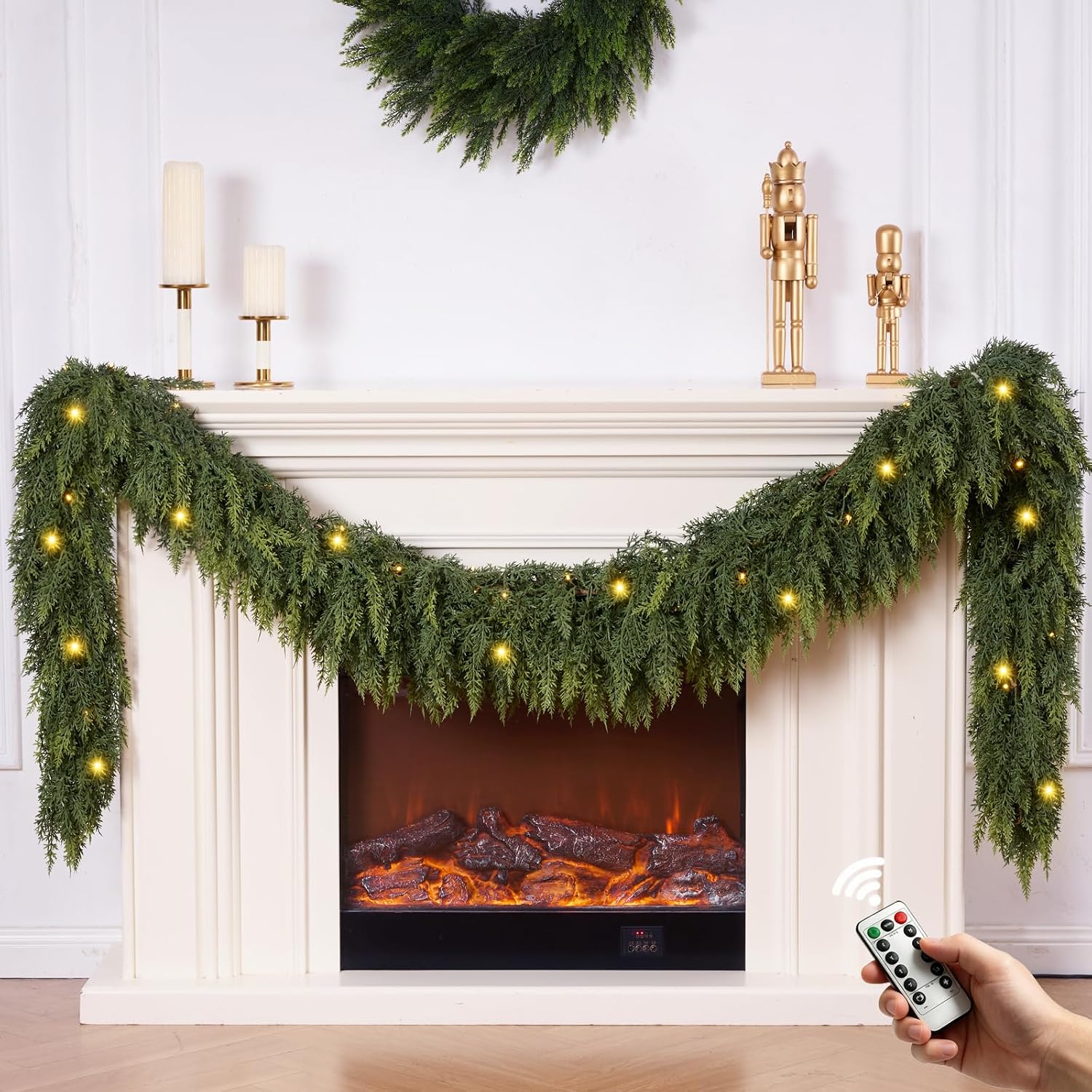Pre-Lit Cedar Garland With Warm-White Lights