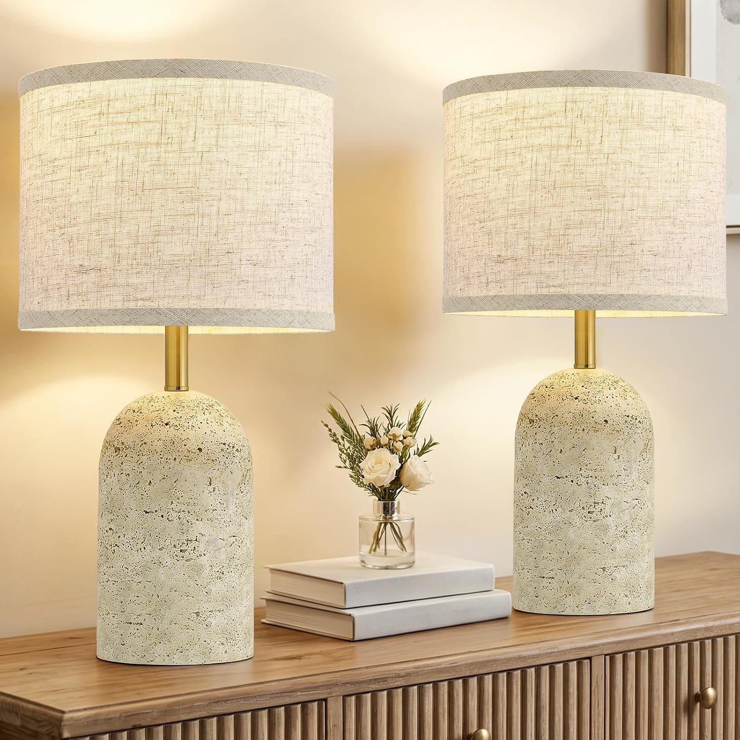 Natural Wood or Stone-Look Table Lamp