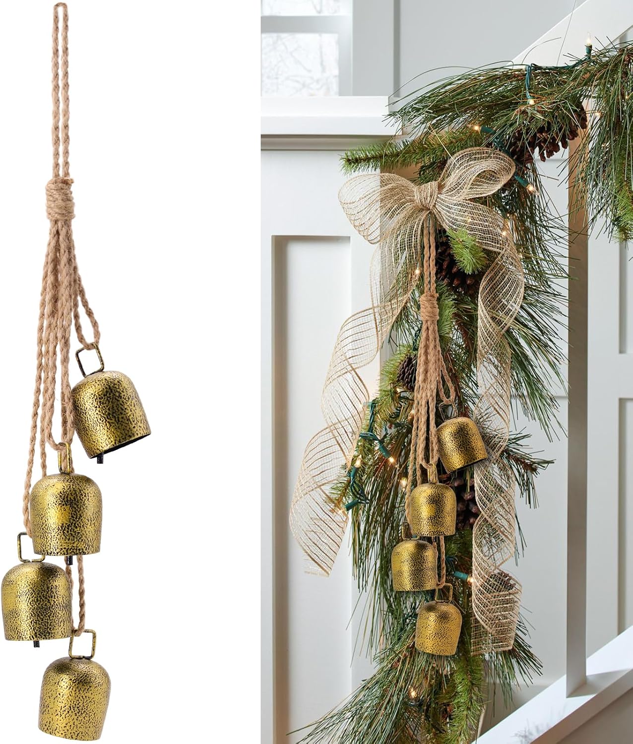 Vintage-Inspired Brass Christmas Bells