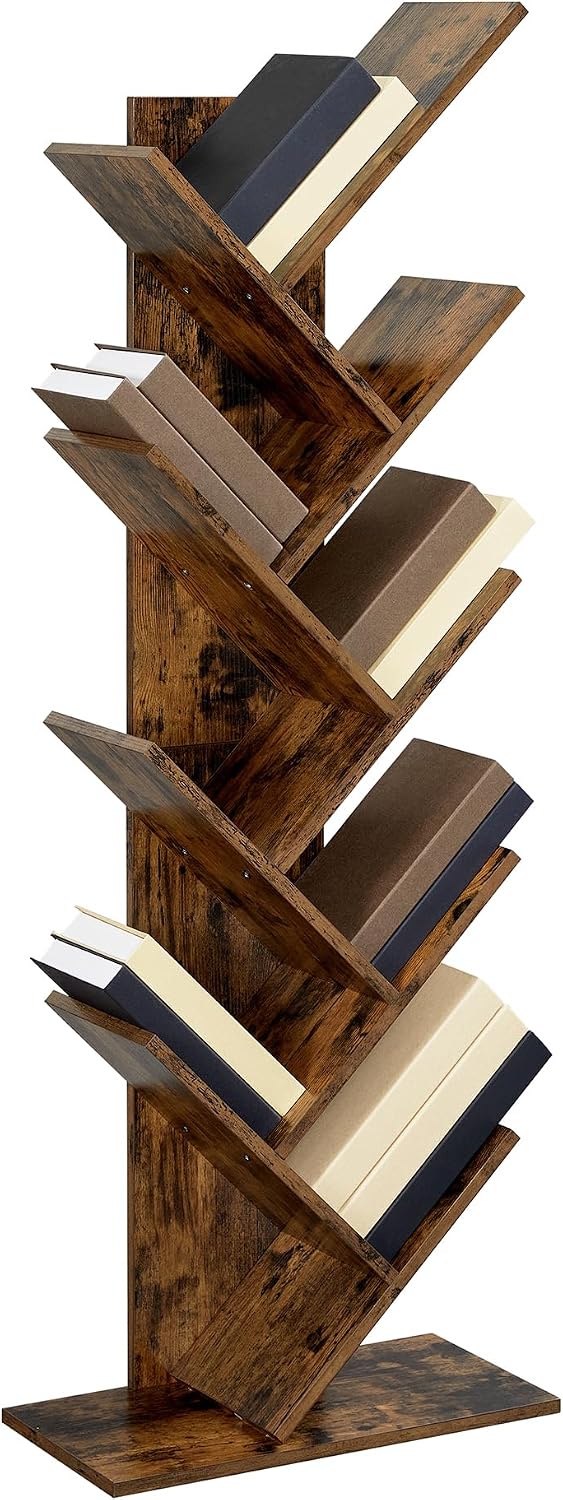 VASAGLE 8/9-Tier Geometric Tree Bookshelf