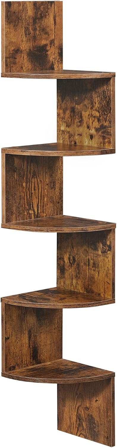 VASAGLE 5-Tier Floating Corner Wall Shelf